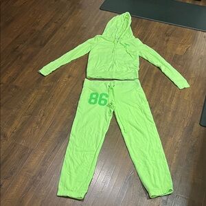 Vibrant Lime Green VS PINK Jogger Set